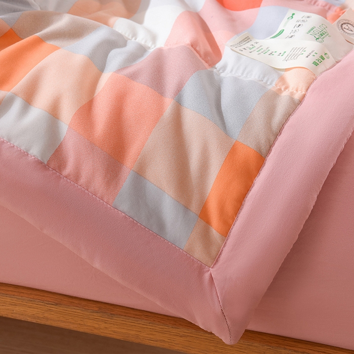 91家纺网 家纺一手货源 找家纺 欧朵家纺 2026春夏新款水洗棉新疆棉花被夏凉被空调被 落日-桔