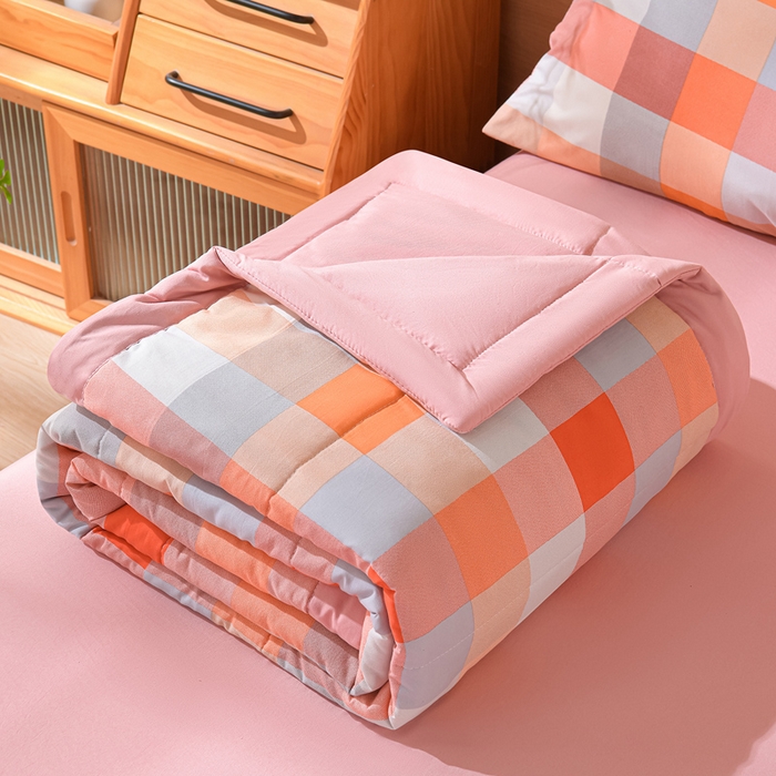 91家纺网 家纺一手货源 找家纺 欧朵家纺 2026春夏新款水洗棉新疆棉花被夏凉被空调被 落日-桔