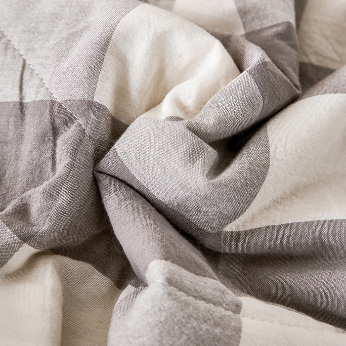 91家纺网 家纺一手货源 找家纺 81号家纺 2026新款全棉纯棉色织棉花夏被夏凉被空调被 灰大格