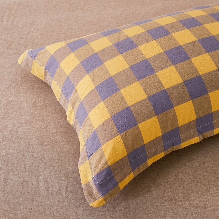 91家纺网 家纺一手货源 找家纺 81号家纺 2026新款全棉纯棉色织棉花夏被夏凉被空调被 姜黄紫格