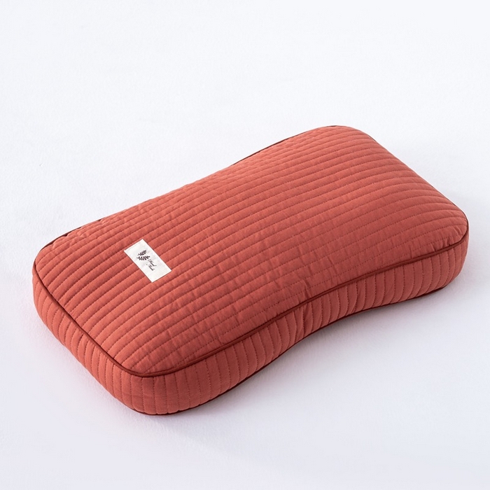 91家纺网 家纺一手货源 找家纺 怡薇格枕芯 2026新款韩式砂洗全荞麦枕头枕芯 红色