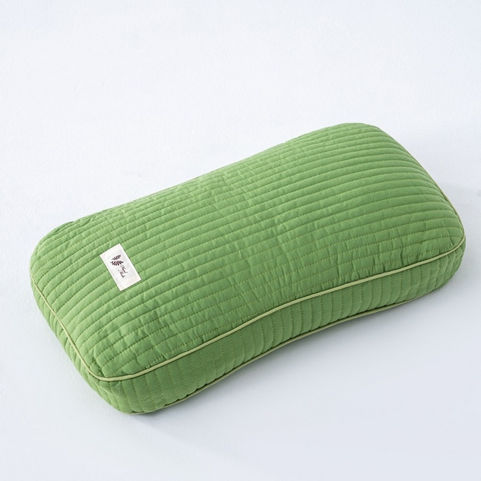 91家纺网 家纺一手货源 找家纺 怡薇格枕芯 2026新款韩式砂洗全荞麦枕头枕芯 绿色