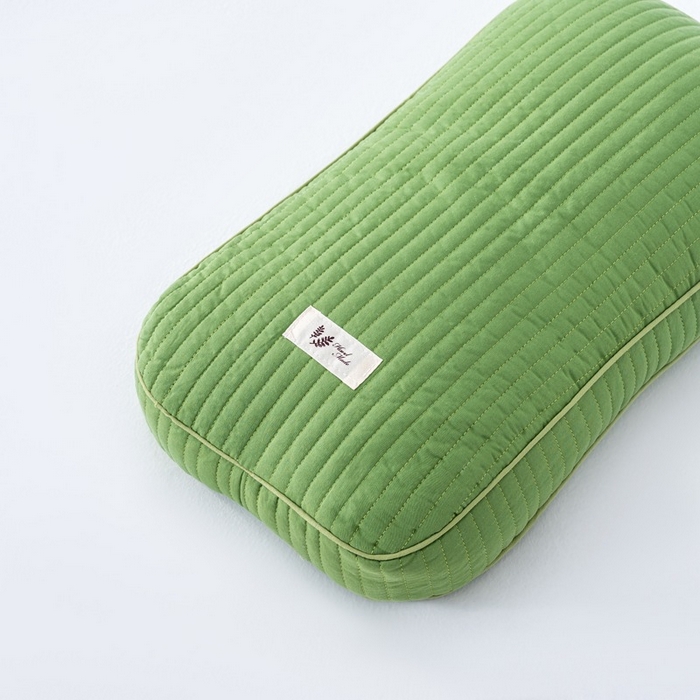 91家纺网 家纺一手货源 找家纺 怡薇格枕芯 2026新款韩式砂洗全荞麦枕头枕芯 绿色