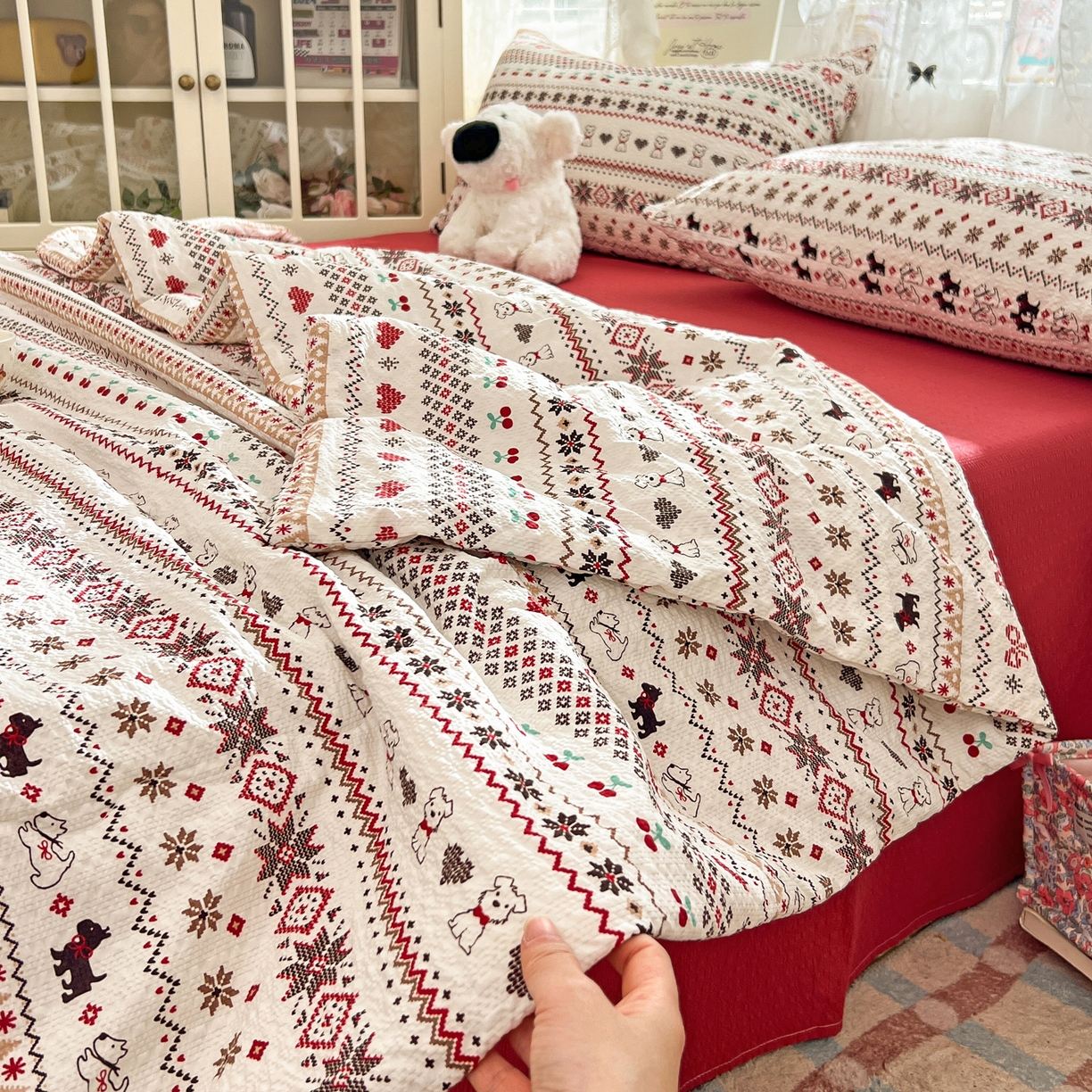 91家纺网 家纺一手货源 找家纺 （总）老K (原美阁） 2026新款泡芙棉夏被四件套双层纱泡芙纱单夏被