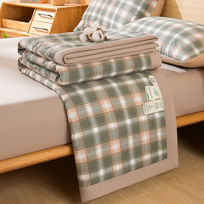 91家纺网 家纺一手货源 找家纺 欧朵家纺 2026春夏新款水洗棉新疆棉花被夏凉被空调被 暖阳格