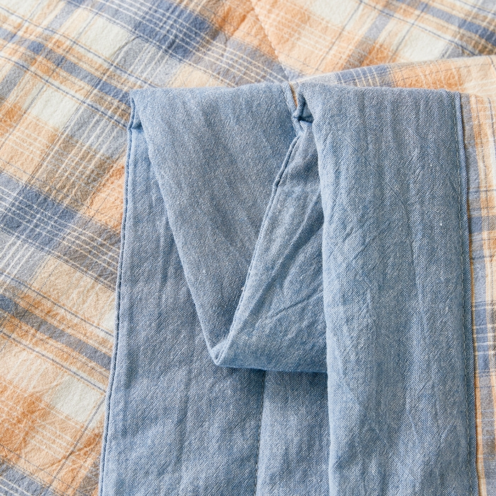 91家纺网 家纺一手货源 找家纺 81号家纺 2026新款全棉纯棉色织棉花夏被夏凉被空调被 蓝调格