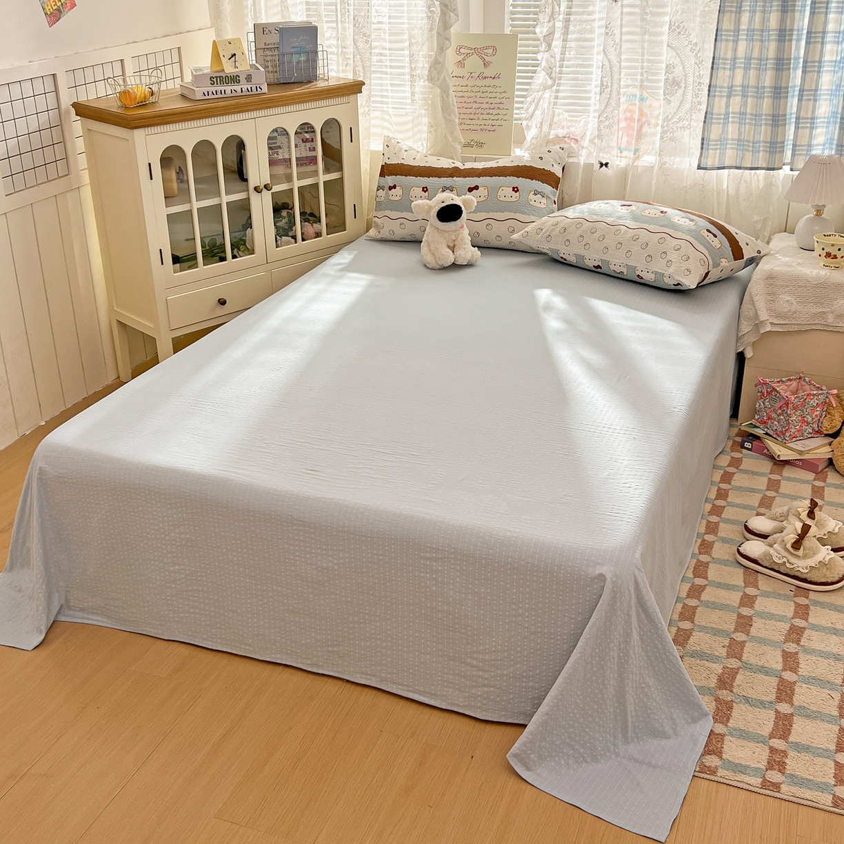 91家纺网 家纺一手货源 找家纺 （总）老K (原美阁） 2026新款泡芙棉夏被四件套双层纱泡芙纱单夏被