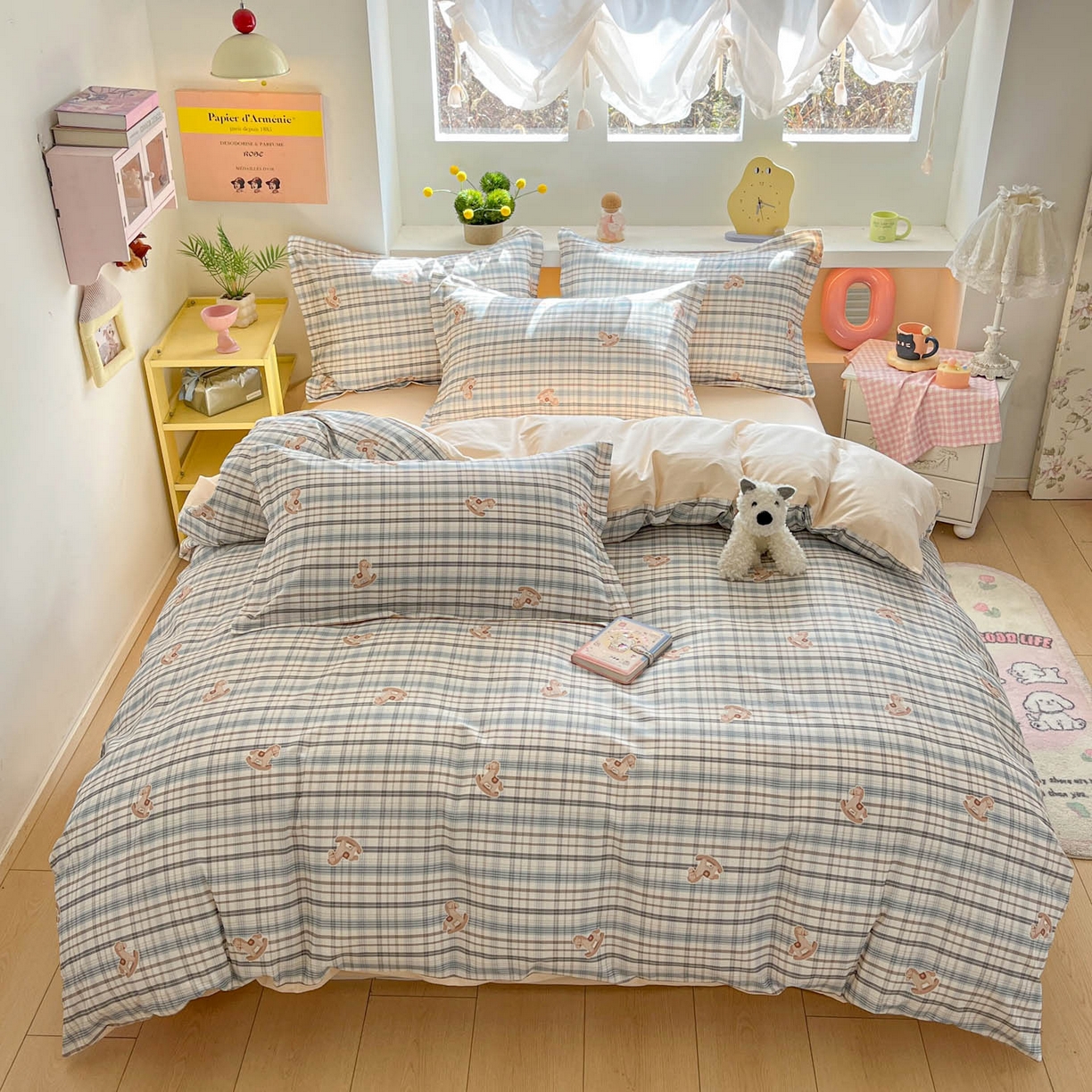 91家纺网 家纺一手货源 找家纺 涵宸家纺 2026新款全棉印花小清新四件套 术马格