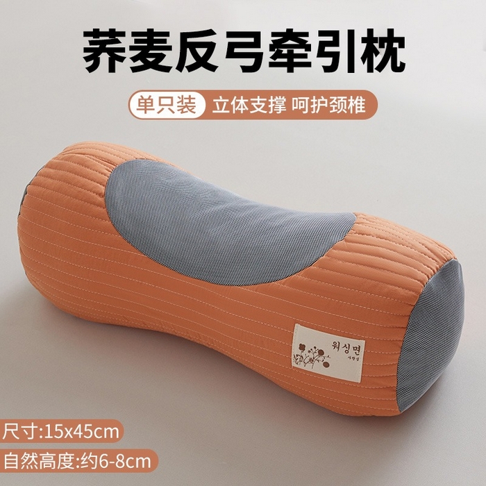 91家纺网 家纺一手货源 找家纺 怡薇格枕芯 2026新款款绗缝元宝荞麦枕枕头枕芯 橘红色