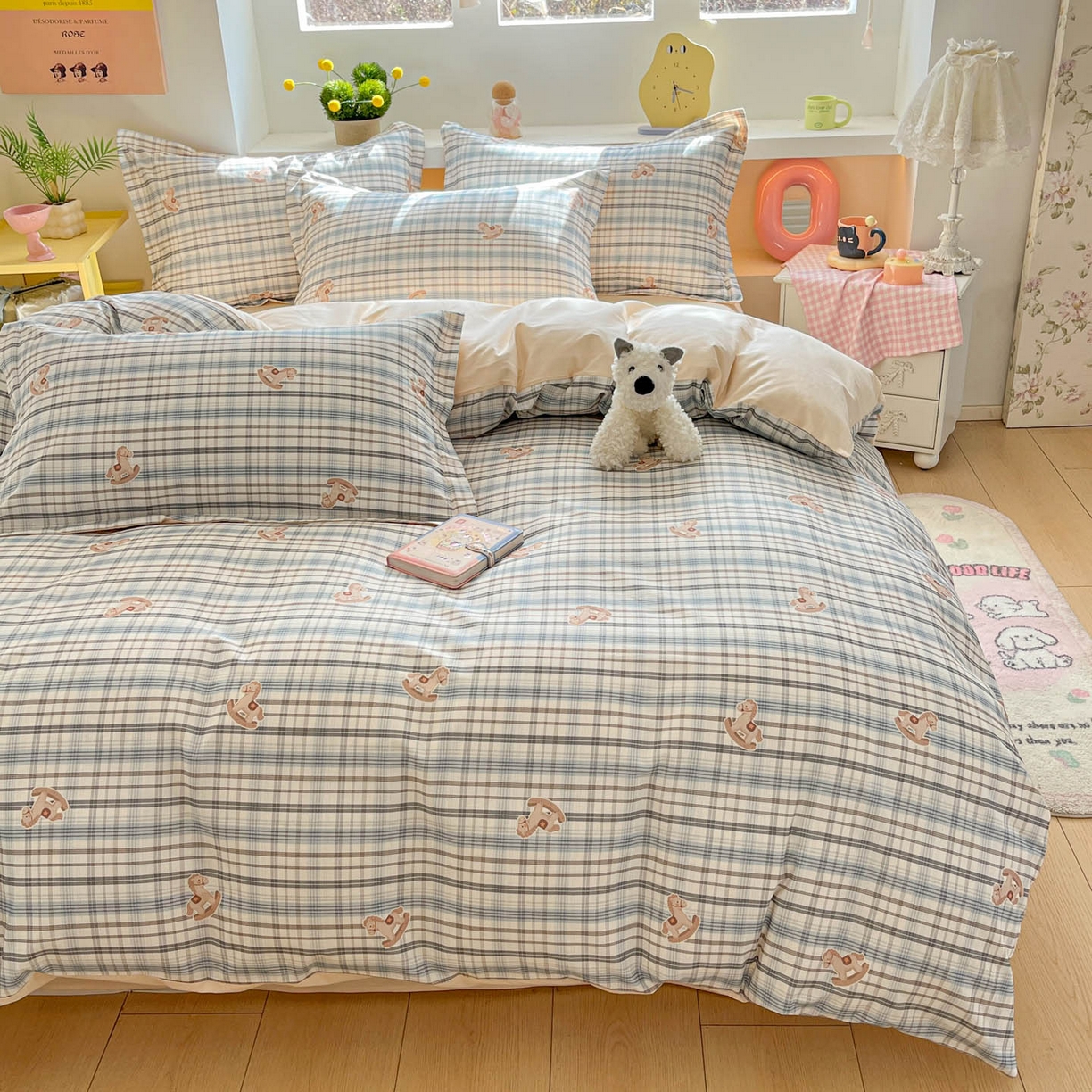 91家纺网 家纺一手货源 找家纺 涵宸家纺 2026新款全棉印花小清新四件套 术马格