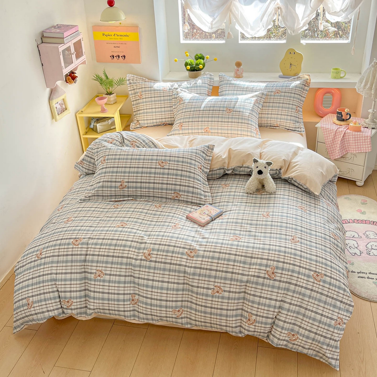 91家纺网 家纺一手货源 找家纺 涵宸家纺 2026新款全棉印花小清新四件套 术马格