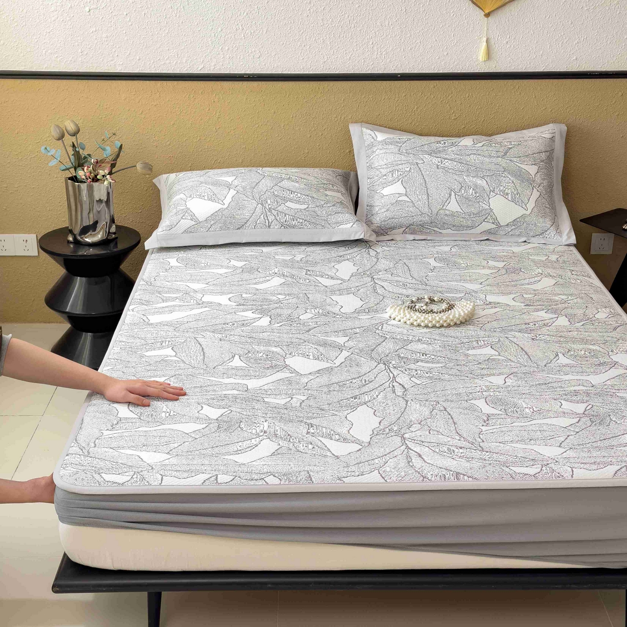 91家纺网 家纺一手货源 找家纺 （总）孩子王家纺 2026春夏新款凉感过0.21夏天家用软席子可机洗空调席夏季高端华夫格凉席三件套