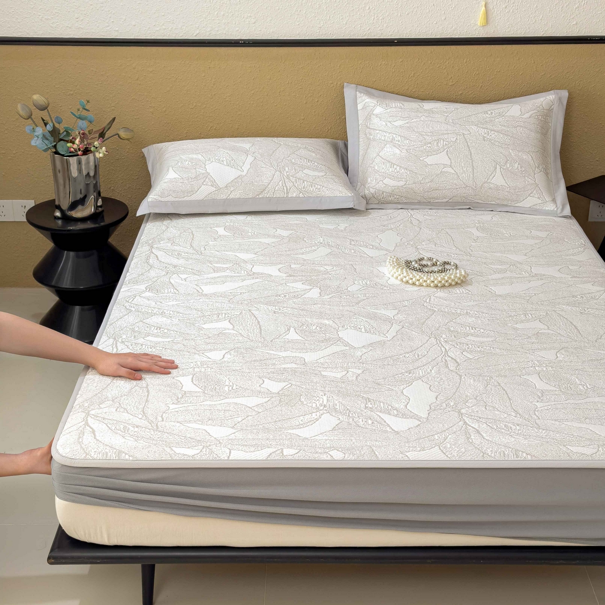 91家纺网 家纺一手货源 找家纺 （总）孩子王家纺 2026春夏新款凉感过0.21夏天家用软席子可机洗空调席夏季高端华夫格凉席三件套