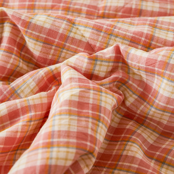 91家纺网 家纺一手货源 找家纺 81号家纺 2026新款全棉纯棉色织棉花夏被夏凉被空调被 蜜粉小格