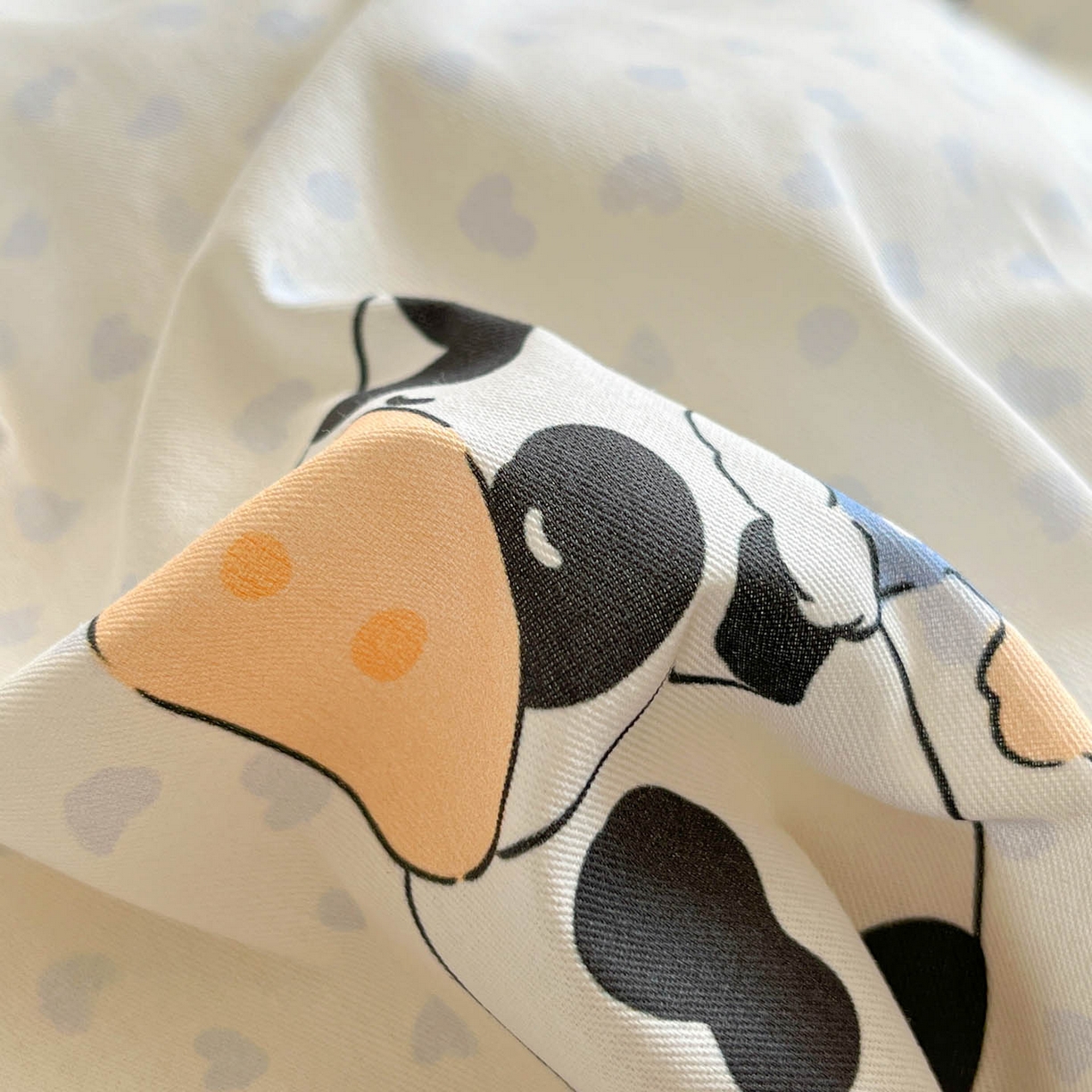 91家纺网 家纺一手货源 找家纺 涵宸家纺 2026新款全棉印花小清新四件套 甜心奶牛