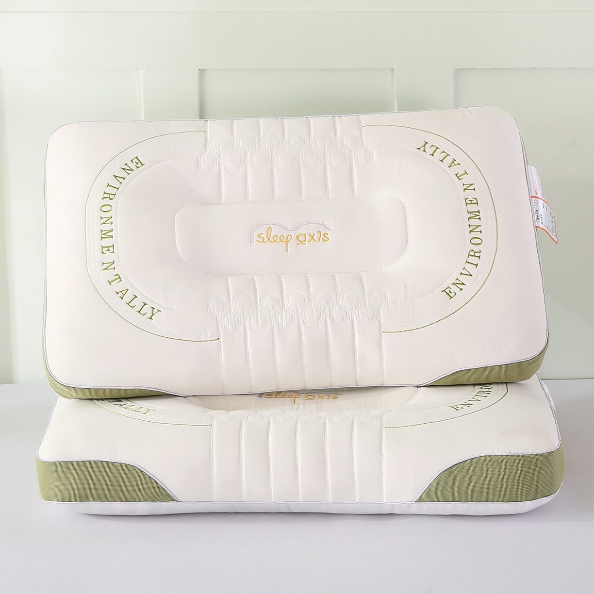 91家纺网 家纺一手货源 找家纺 （总）怡薇格枕芯 2026新款英文刺绣按摩枕枕头枕芯