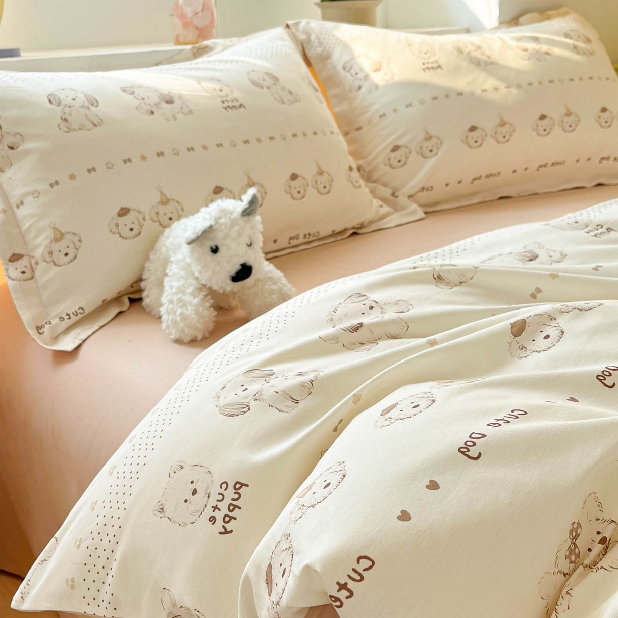 91家纺网 家纺一手货源 找家纺 涵宸家纺 2026新款全棉印花小清新四件套 汪趣阁