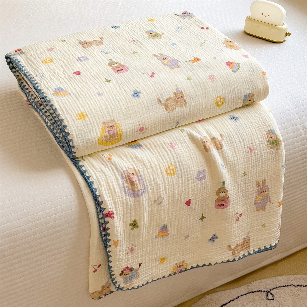 91家纺网 家纺一手货源 找家纺 （总）布凡家居 2026新款全棉纯棉双层纱布毯夏被毯盖毯双层纱浴巾毯