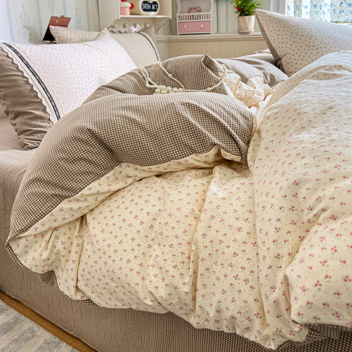 91家纺网 家纺一手货源 找家纺 （总）韩秀家纺 2026新款A类仿棉四件套超柔古法棉水洗棉法式花边床笠四件套（提供买家秀）