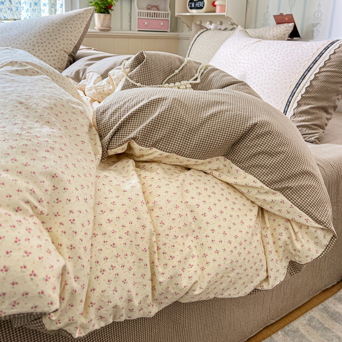 91家纺网 家纺一手货源 找家纺 （总）韩秀家纺 2026新款A类仿棉四件套超柔古法棉水洗棉法式花边床笠四件套（提供买家秀）