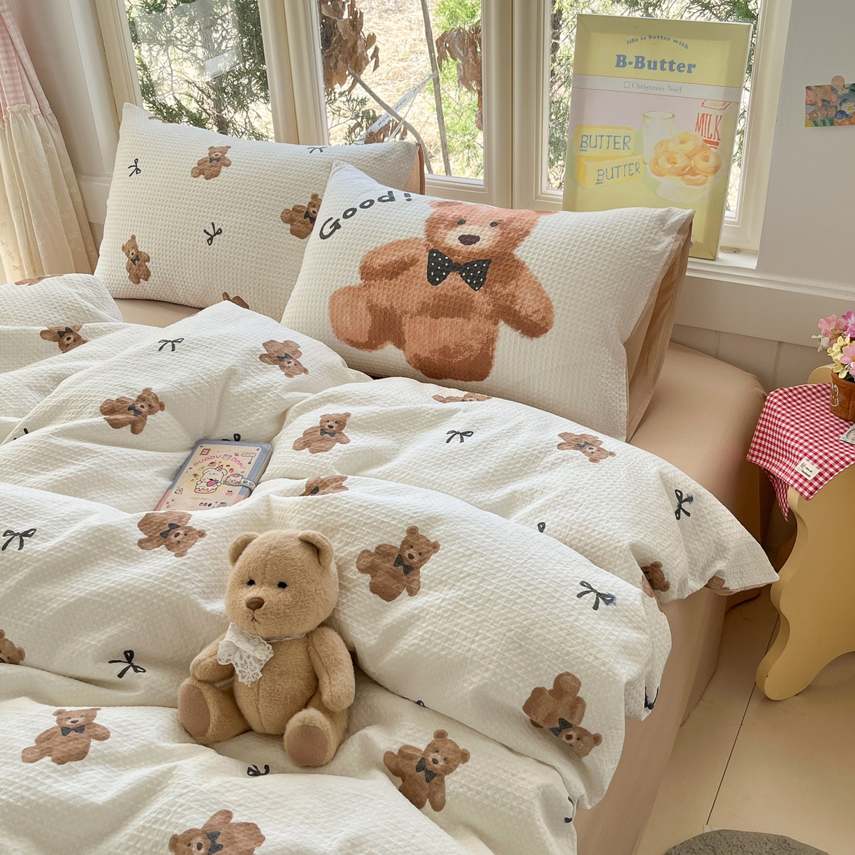 91家纺网 家纺一手货源 找家纺 （总）如一 2026新款全棉纯棉华夫格大版数码印花四件套