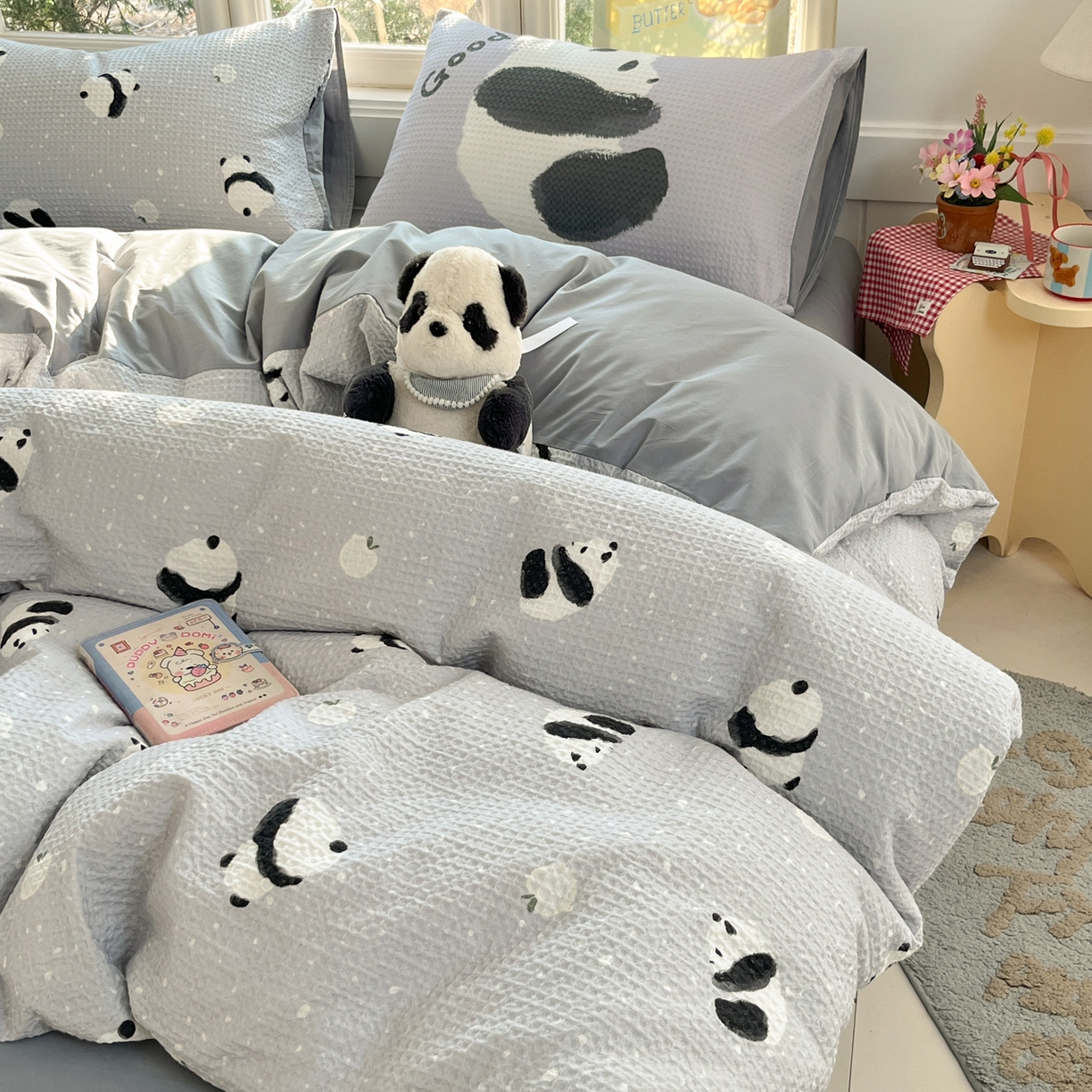 91家纺网 家纺一手货源 找家纺 （总）如一 2026新款全棉纯棉华夫格大版数码印花四件套