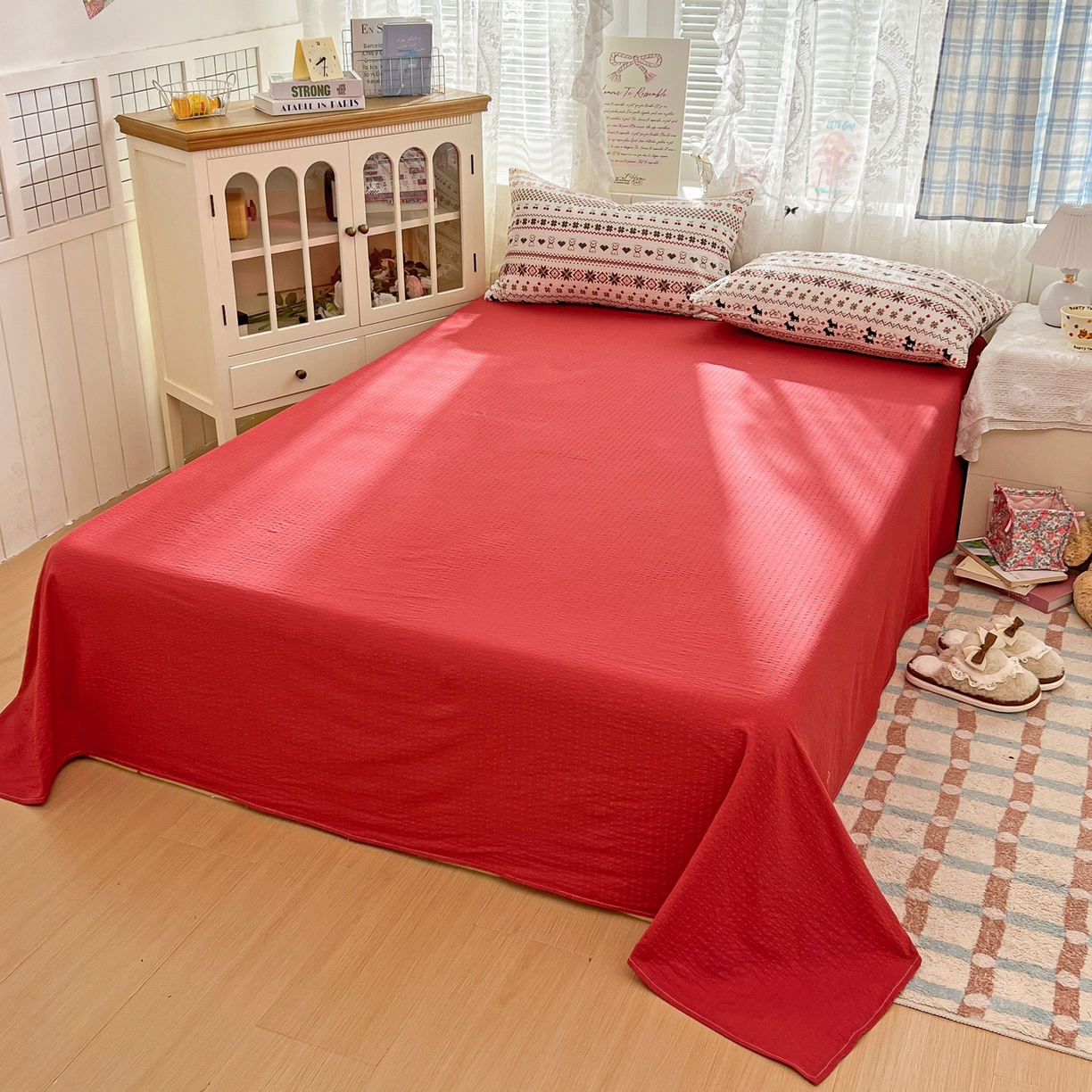 91家纺网 家纺一手货源 找家纺 老K (原美阁） 2026新款泡芙棉夏被四件套双层纱泡芙纱单夏被 波西米亚