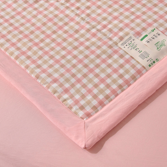 91家纺网 家纺一手货源 找家纺 欧朵家纺 2026春夏新款水洗棉新疆棉花被夏凉被空调被 印月-粉