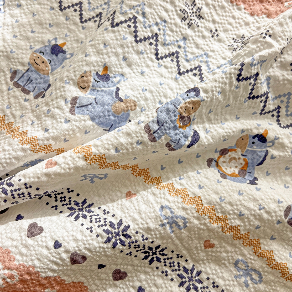 91家纺网 家纺一手货源 找家纺 老K (原美阁） 2026新款泡芙棉夏被四件套双层纱泡芙纱单夏被 萌小马乐园