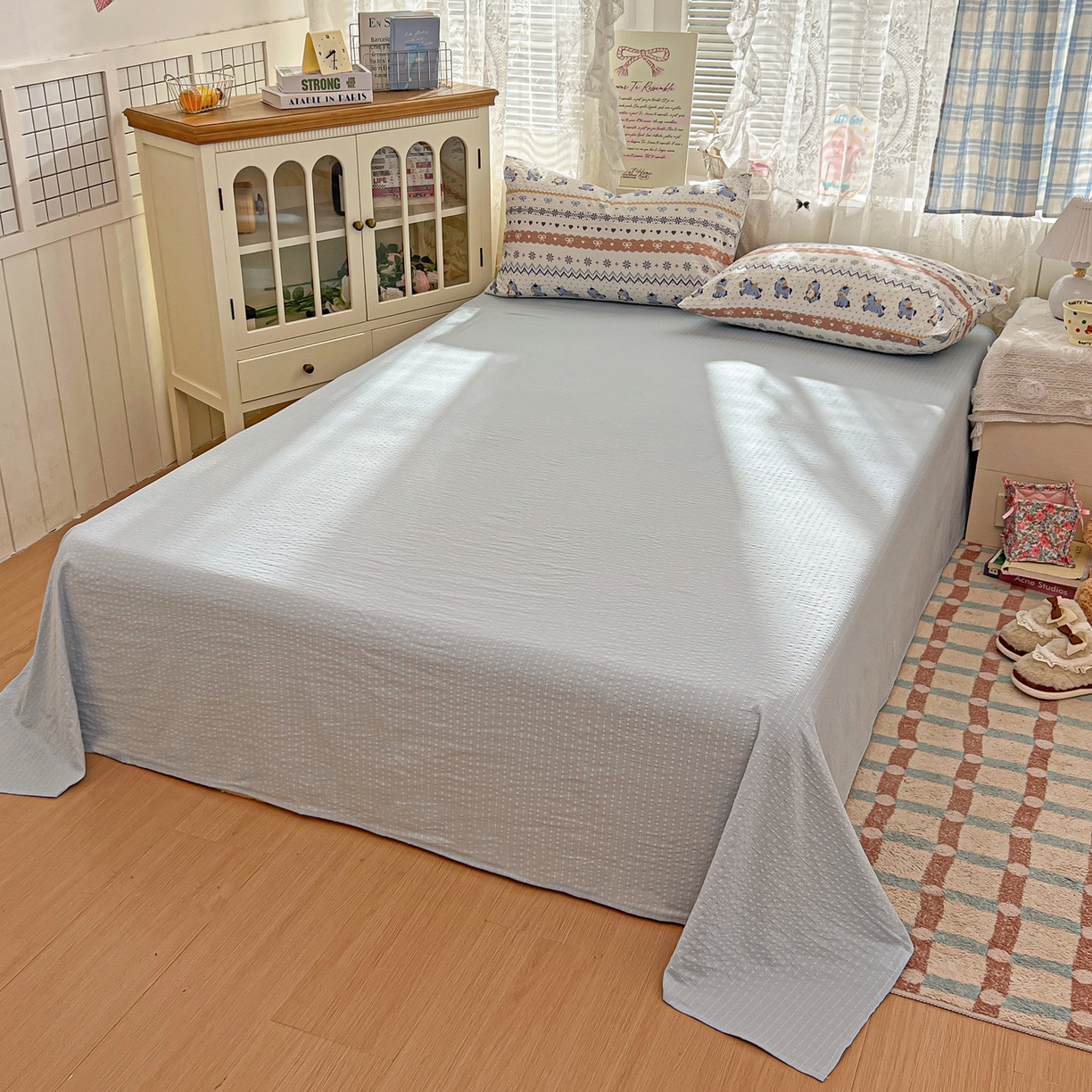 91家纺网 家纺一手货源 找家纺 老K (原美阁） 2026新款泡芙棉夏被四件套双层纱泡芙纱单夏被 萌小马乐园