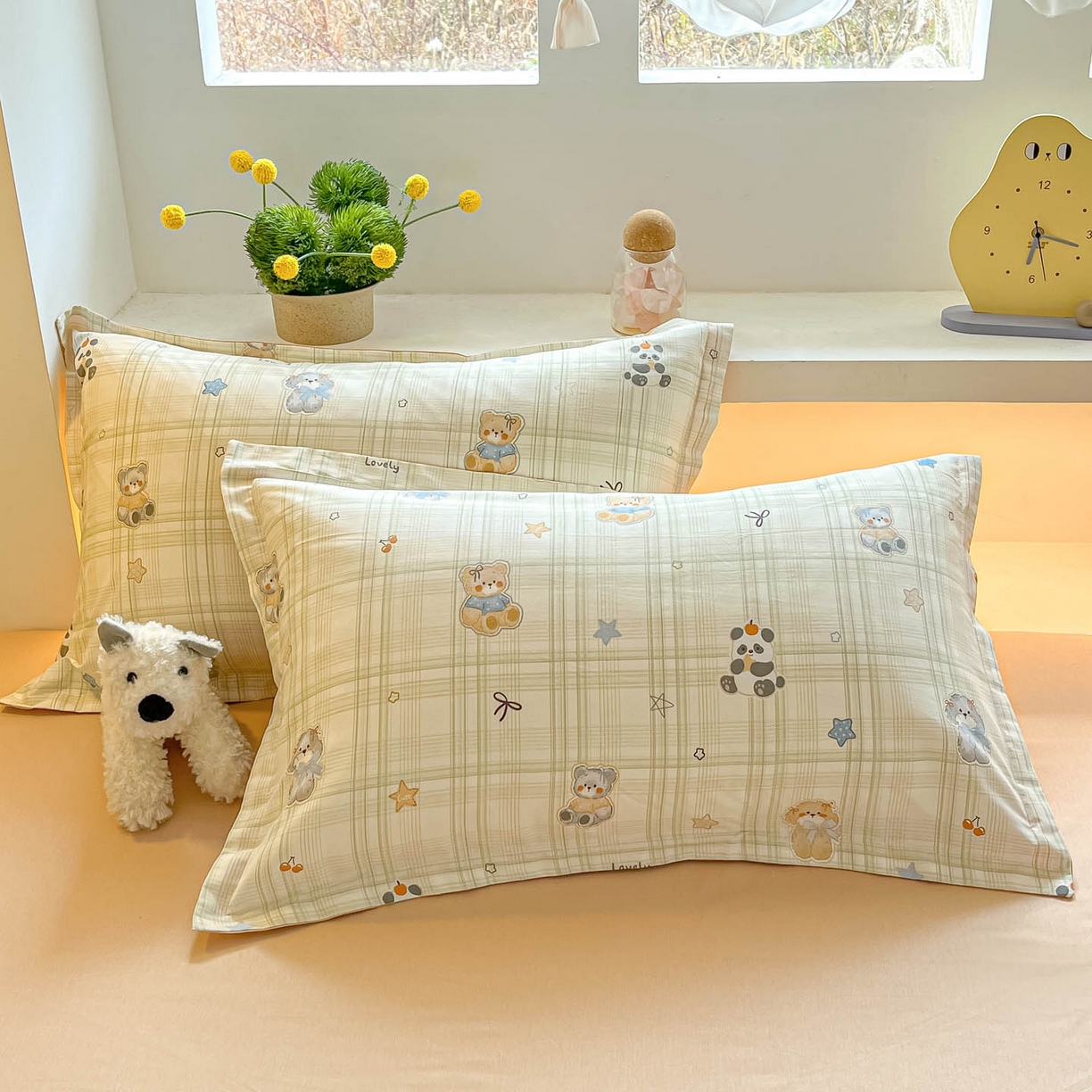 91家纺网 家纺一手货源 找家纺 涵宸家纺 2026新款全棉印花小清新四件套 星梦伙伴