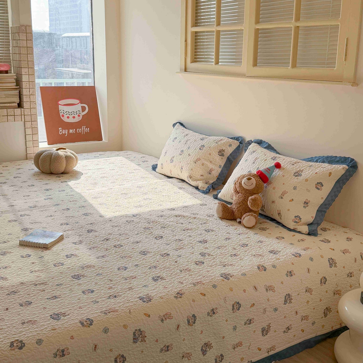 91家纺网 家纺一手货源 找家纺 乐野家居 2026新款支持定制法式花边纯棉榻榻米三件套全棉有氧双层纱床盖三件套四季通用 快乐动物城