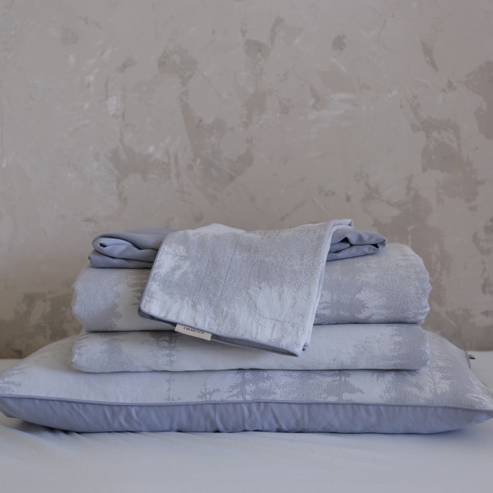 佳汐蓝家纺 2026新款【慢性子】系列色织提花夏被&四件套 迷雾森林（蓝）