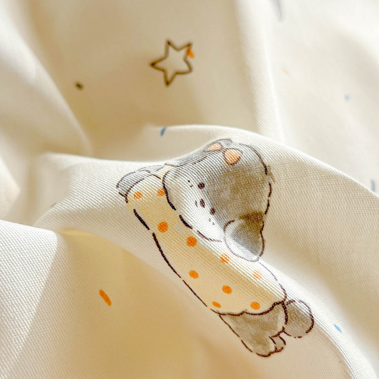 91家纺网 家纺一手货源 找家纺 涵宸家纺 2026新款全棉印花小清新四件套 星耀小狗