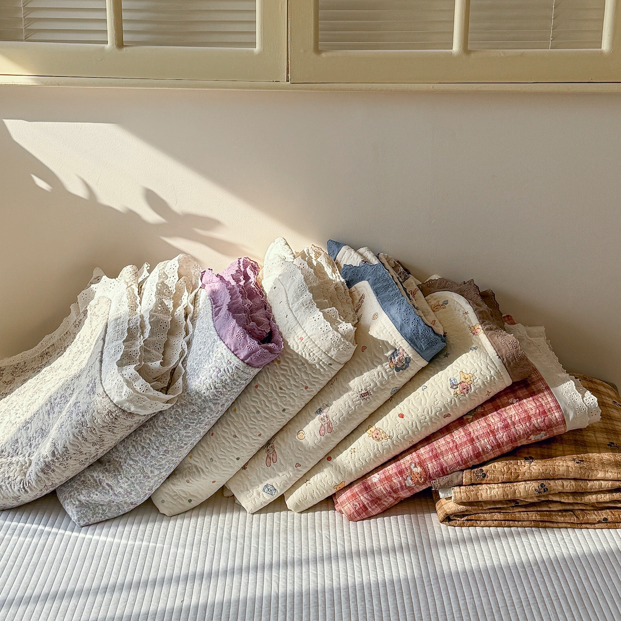 91家纺网 家纺一手货源 找家纺 乐野家居 2026新款印花全棉有氧双层纱床盖三件套 组合图仅供展示不可下单