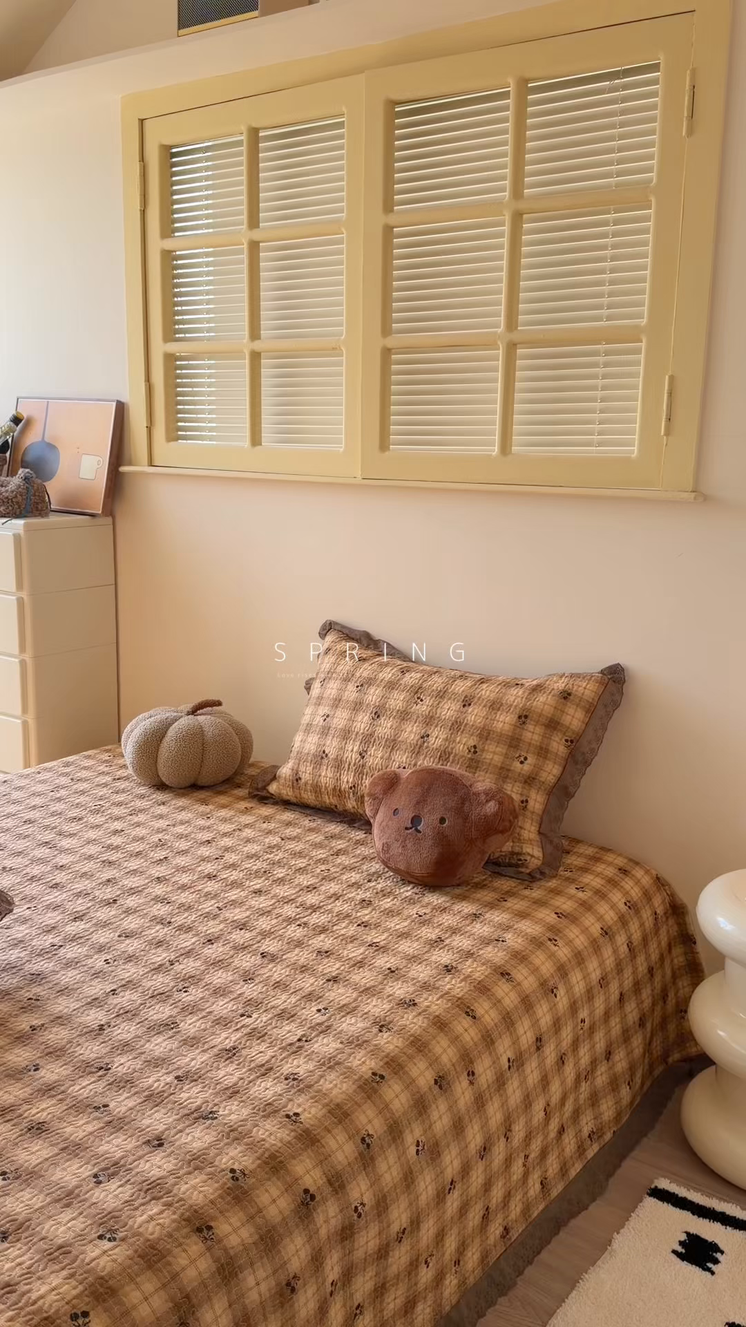 91家纺网 家纺一手货源 找家纺 乐野家居 2026新款印花全棉有氧双层纱床盖三件套 焦糖樱桃