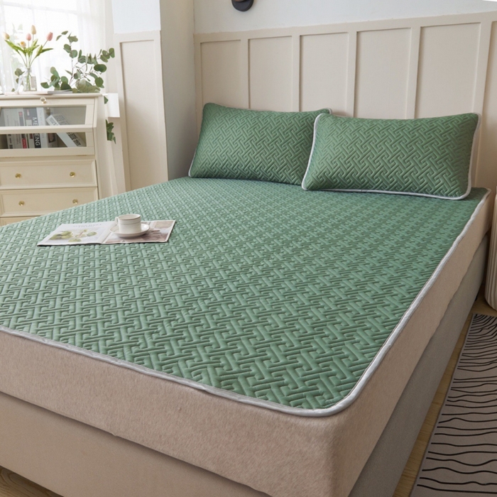 91家纺网 家纺一手货源 找家纺 （总）玖玖爱家纺 2026新款天然乳水洗胶凉感丝凉席三件套