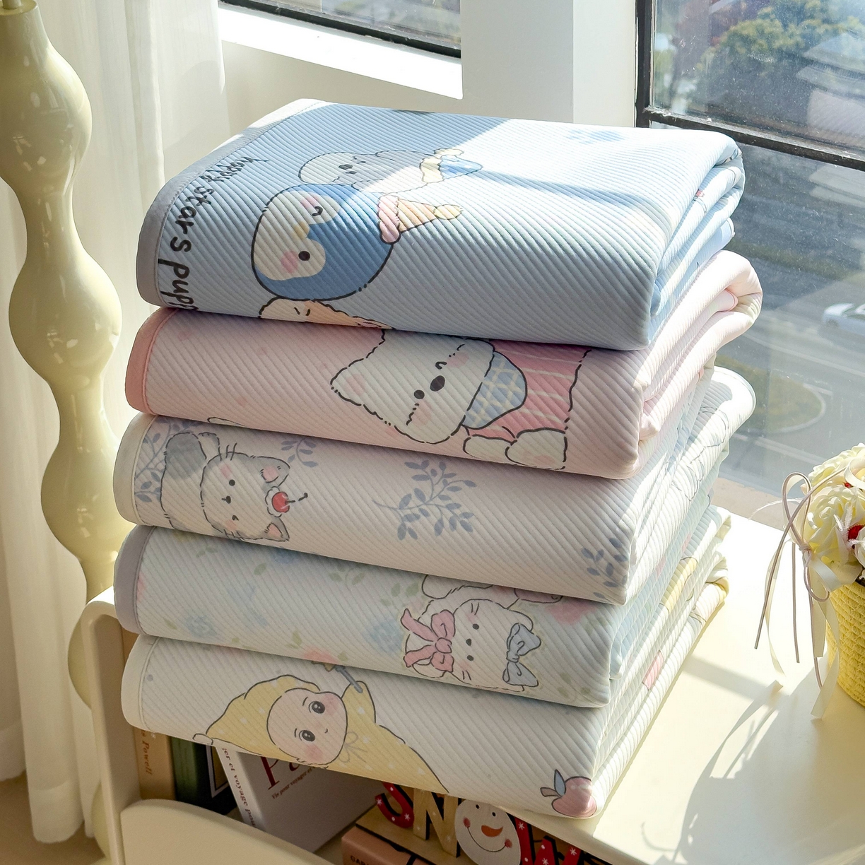 91家纺网 家纺一手货源 找家纺 （总）孩子王家纺 2026春夏新款豆豆席卡通凉感值过0.21可机洗夏天学生宿舍单人空调软席凉席席子