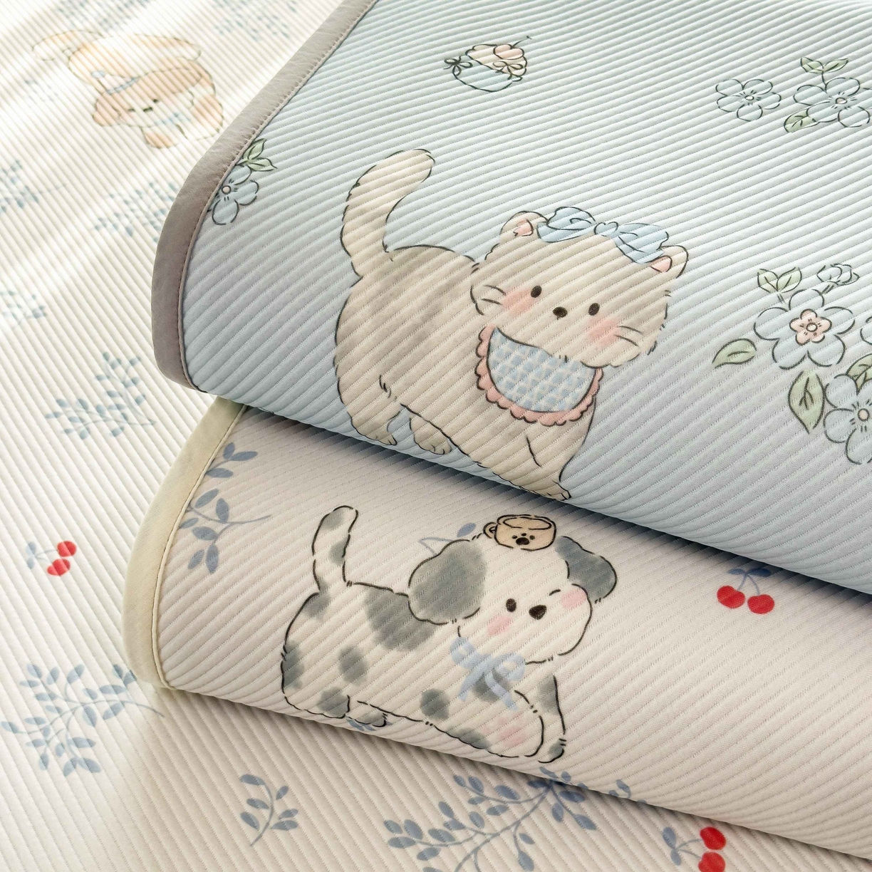 91家纺网 家纺一手货源 找家纺 （总）孩子王家纺 2026春夏新款豆豆席卡通凉感值过0.21可机洗夏天学生宿舍单人空调软席凉席席子