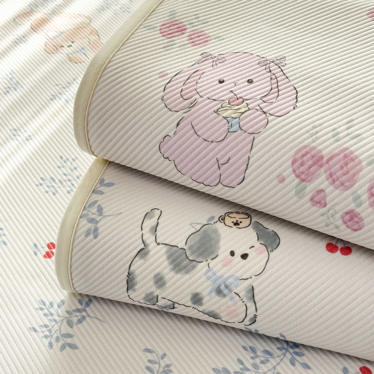 91家纺网 家纺一手货源 找家纺 （总）孩子王家纺 2026春夏新款豆豆席卡通凉感值过0.21可机洗夏天学生宿舍单人空调软席凉席席子