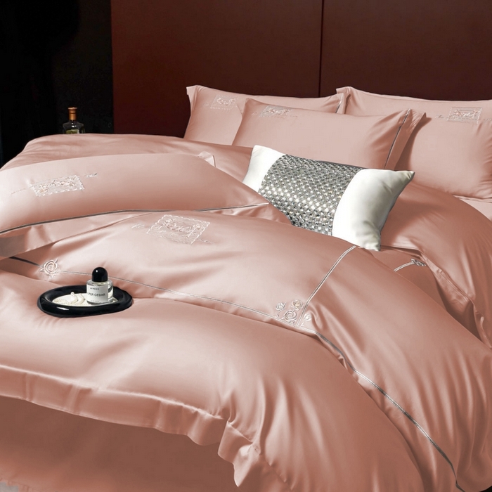 玖玖爱家纺 2026新款柔软亲肤天丝棉刺绣四件套-华莹 华莹-锦玉色