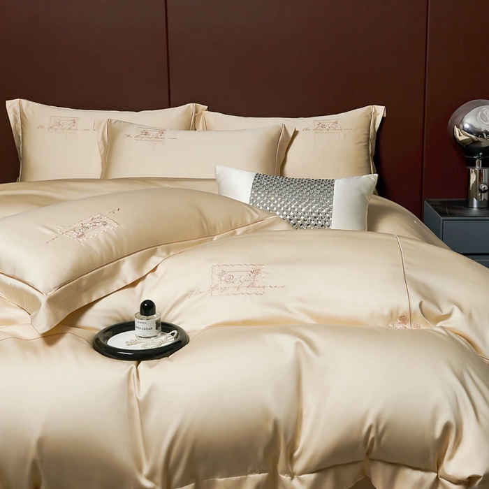 91家纺网 家纺一手货源 找家纺 玖玖爱家纺 2026新款柔软亲肤天丝棉刺绣四件套-华莹 华莹-舒芙蕾