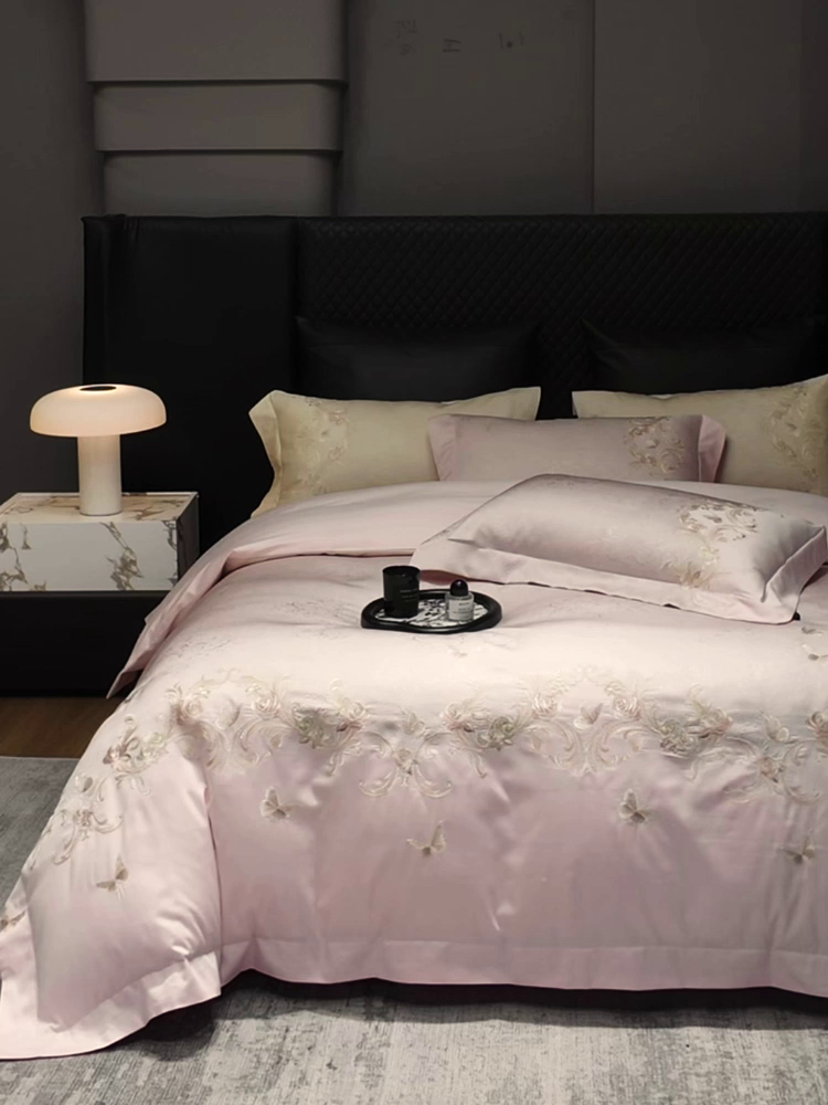 91家纺网 家纺一手货源 找家纺 （总）爱妮菲家纺 2026高端新品A类100支长绒棉纯棉四件套100全棉厚织提花高档重工刺绣被套床单床笠床上用品