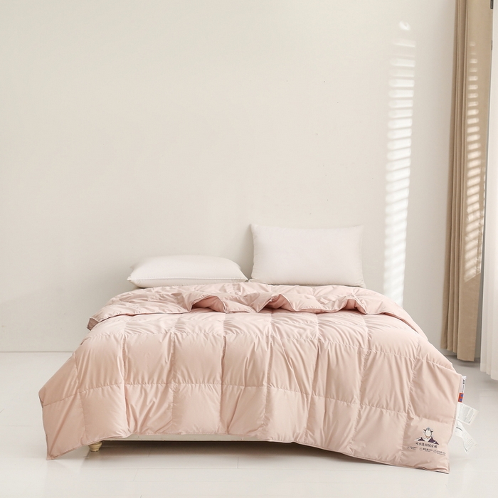 91家纺网 家纺一手货源 找家纺 禹祥家纺 2026新款可水洗羽绒夏被空调被羽绒春秋被可水洗羽绒被 奶油粉