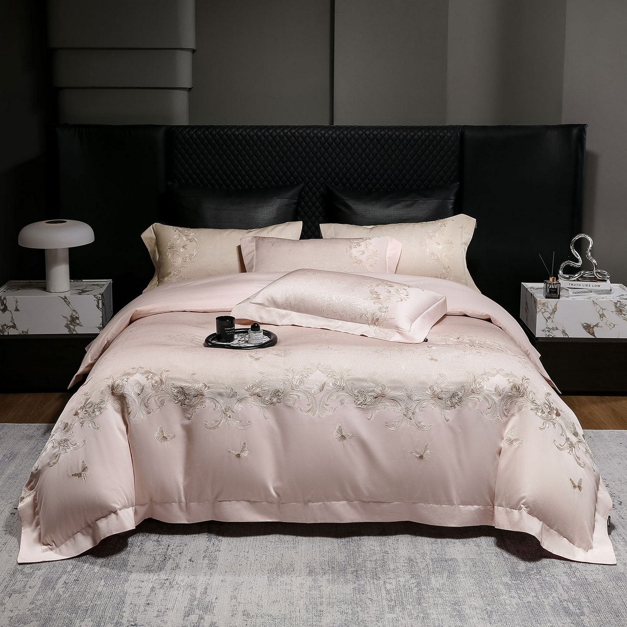 91家纺网 家纺一手货源 找家纺 （总）爱妮菲家纺 2026高端新品A类100支长绒棉纯棉四件套100全棉厚织提花高档重工刺绣被套床单床笠床上用品