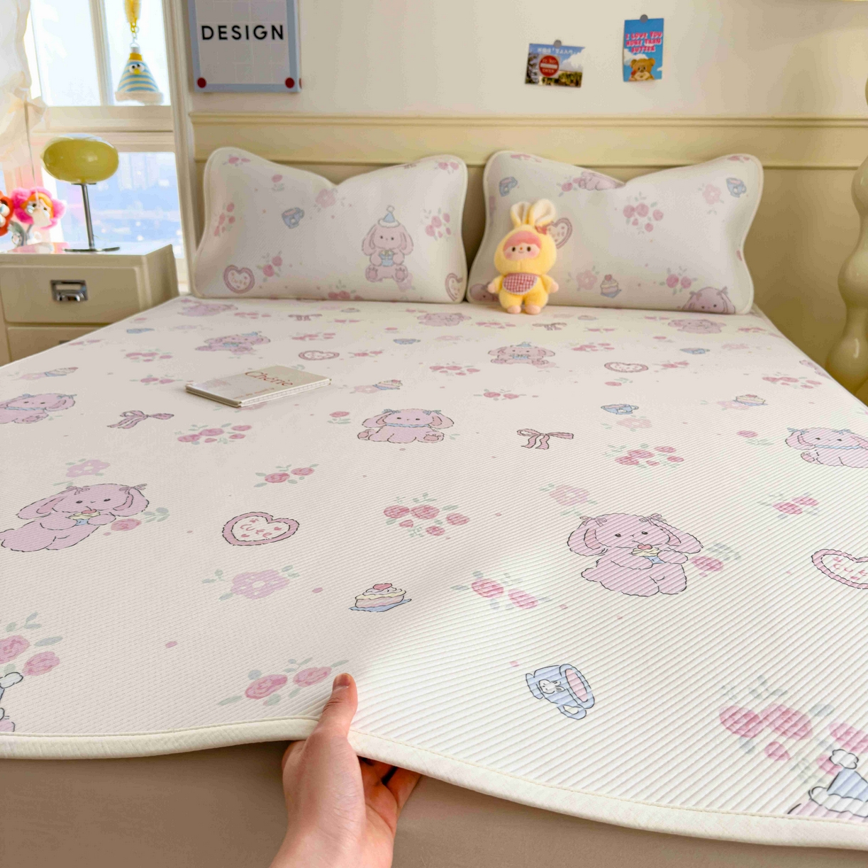 91家纺网 家纺一手货源 找家纺 （总）孩子王家纺 2026春夏新款豆豆席卡通凉感值过0.21可机洗夏天学生宿舍单人空调软席凉席席子