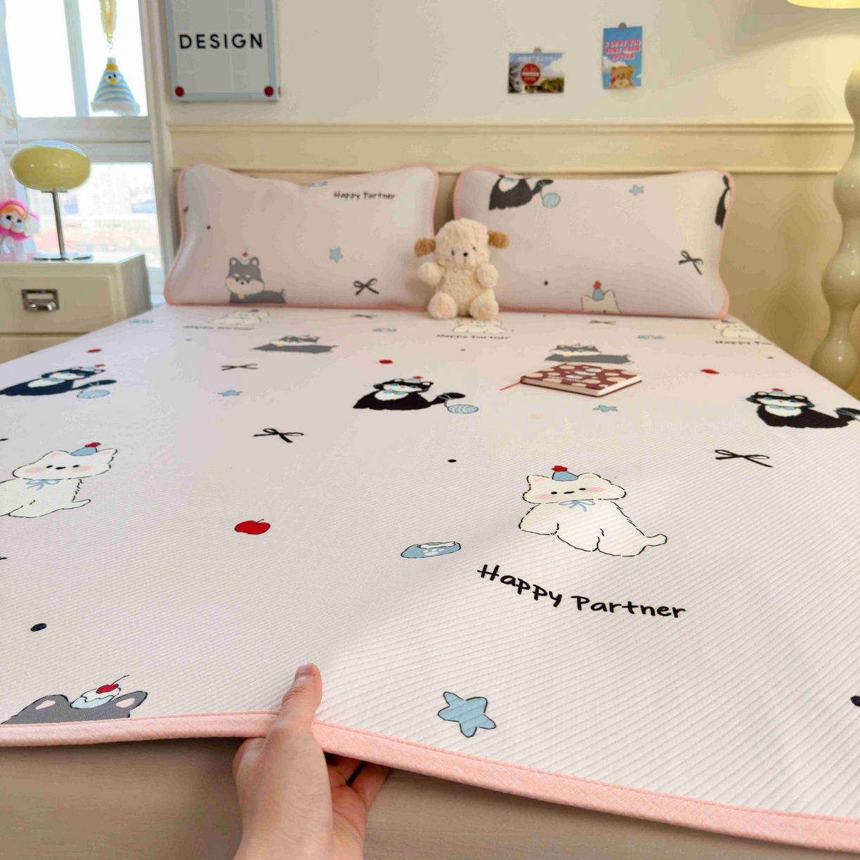 91家纺网 家纺一手货源 找家纺 （总）孩子王家纺 2026春夏新款豆豆席卡通凉感值过0.21可机洗夏天学生宿舍单人空调软席凉席席子