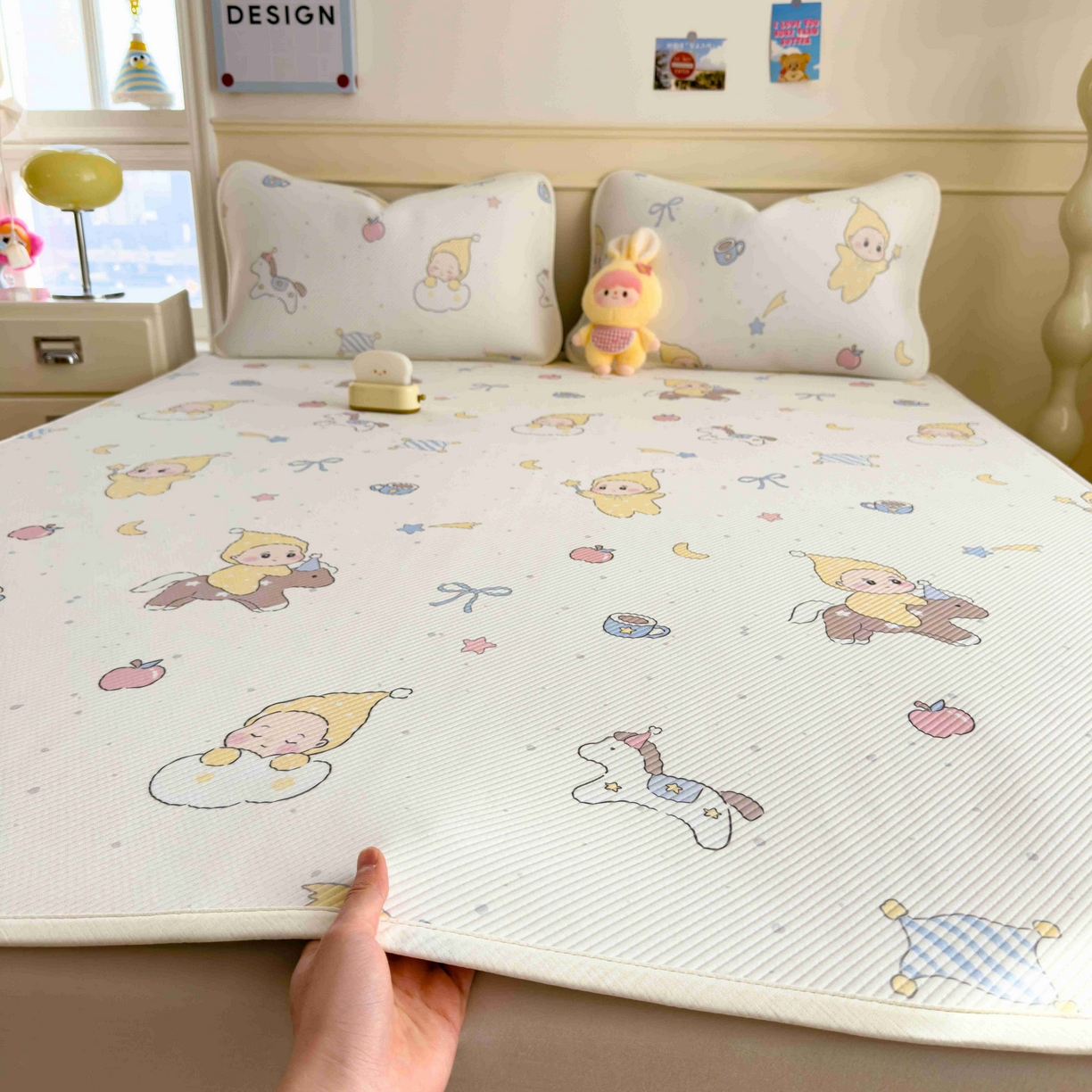 91家纺网 家纺一手货源 找家纺 （总）孩子王家纺 2026春夏新款豆豆席卡通凉感值过0.21可机洗夏天学生宿舍单人空调软席凉席席子