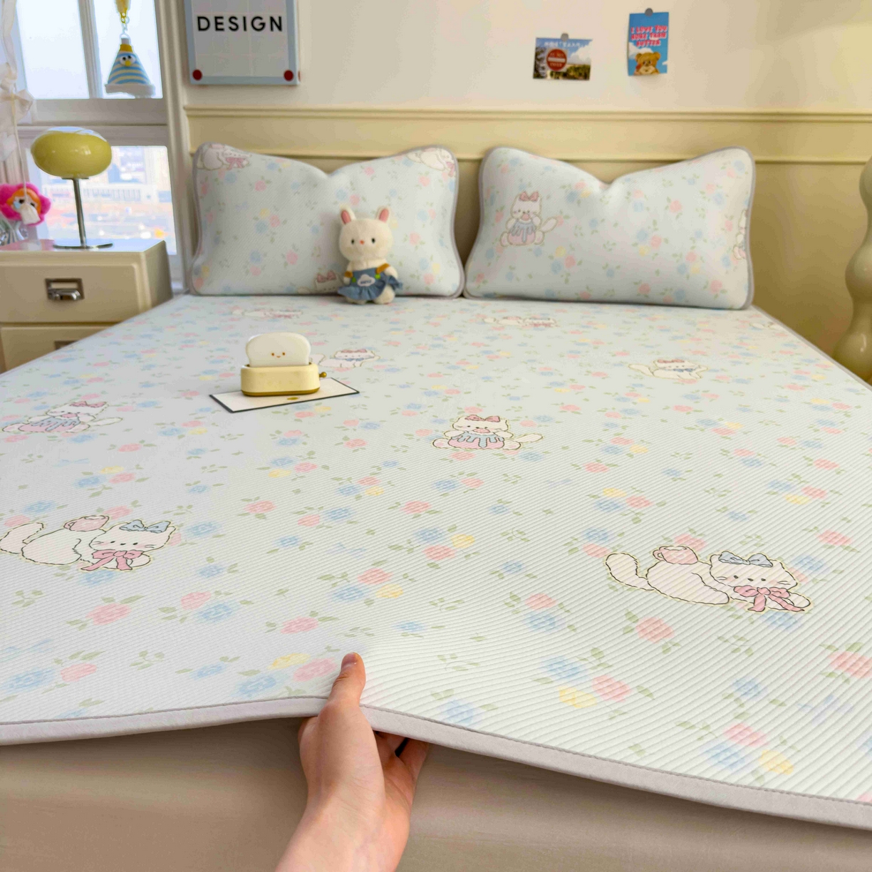 91家纺网 家纺一手货源 找家纺 （总）孩子王家纺 2026春夏新款豆豆席卡通凉感值过0.21可机洗夏天学生宿舍单人空调软席凉席席子