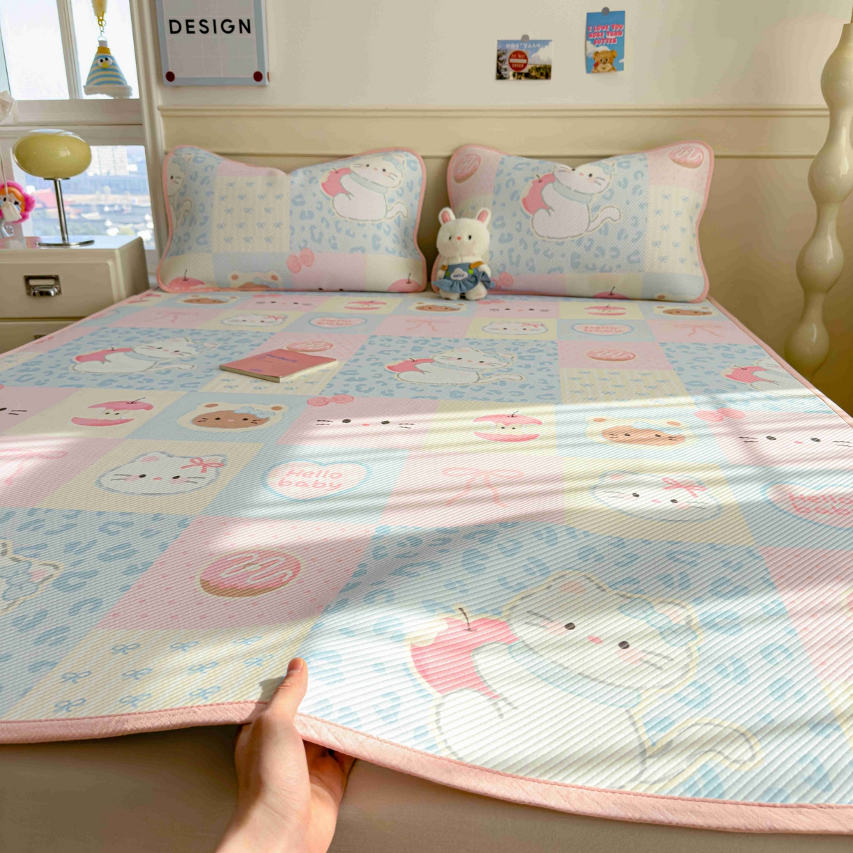 91家纺网 家纺一手货源 找家纺 （总）孩子王家纺 2026春夏新款豆豆席卡通凉感值过0.21可机洗夏天学生宿舍单人空调软席凉席席子